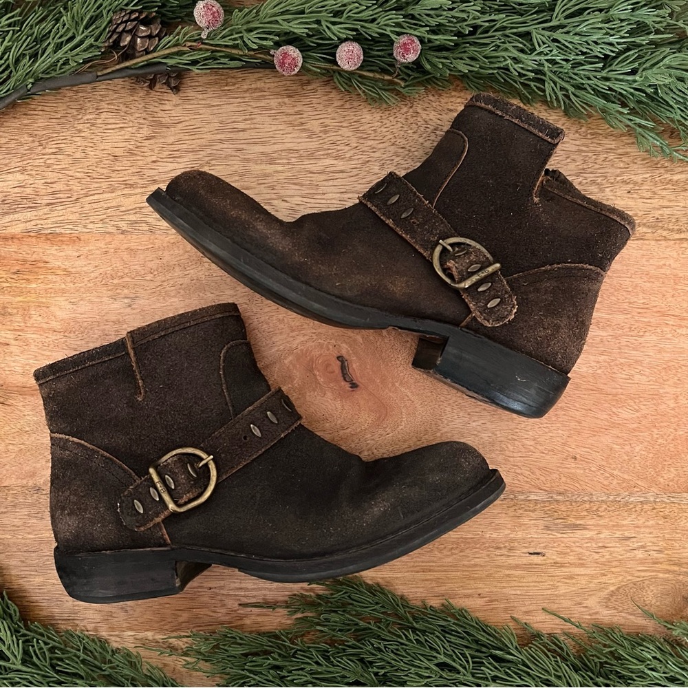 Florentini Baker Womens Ankle Boots Brown Suede Leather EUR 38